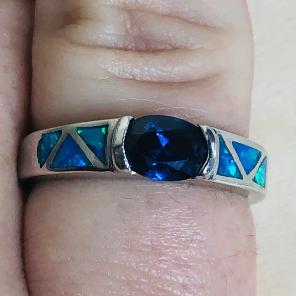 Jewelry - Caribbean Larimar Sterling Silver Ring Size 6